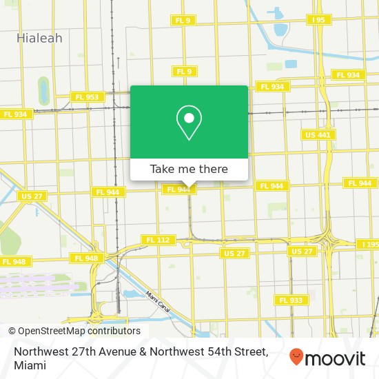 Northwest 27th Avenue & Northwest 54th Street map