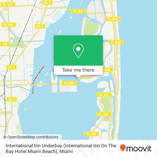 International Inn Underbay (International Inn On The Bay Hotel Miami Beach) map