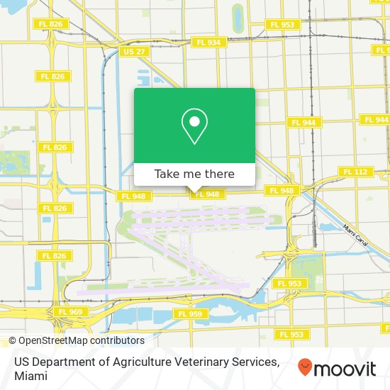 Mapa de US Department of Agriculture Veterinary Services