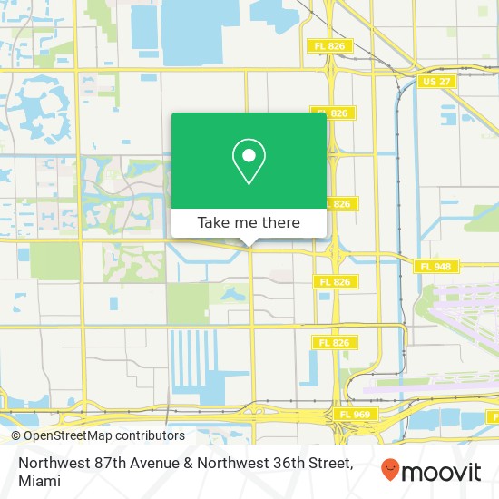 Northwest 87th Avenue & Northwest 36th Street map