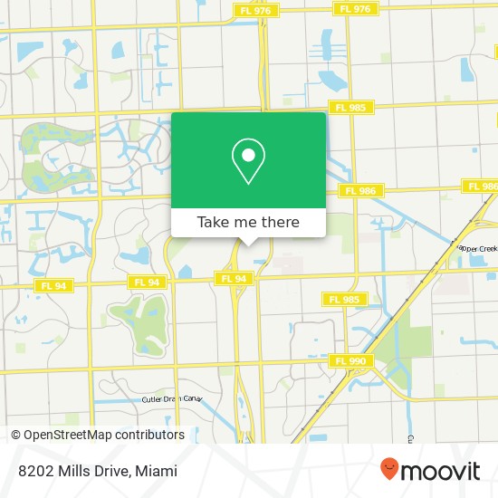 Mapa de 8202 Mills Drive