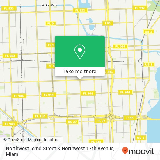 Northwest 62nd Street & Northwest 17th Avenue map