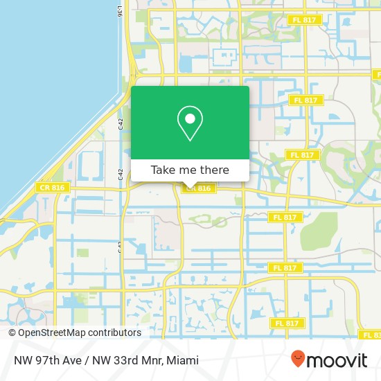 NW 97th Ave / NW 33rd Mnr map