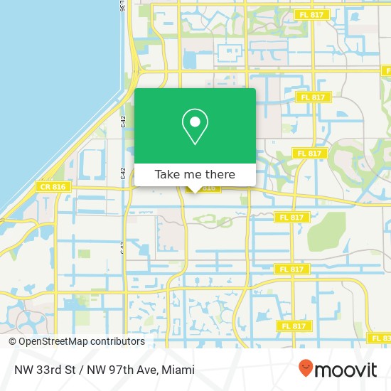 NW 33rd St / NW 97th Ave map