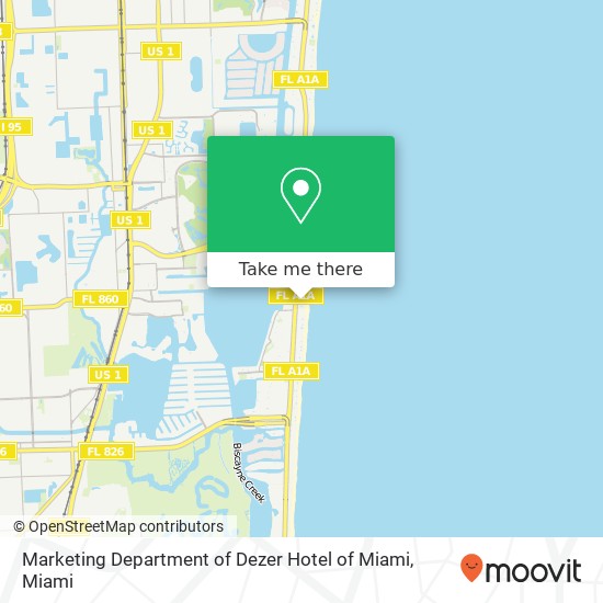 Marketing Department of Dezer Hotel of Miami map