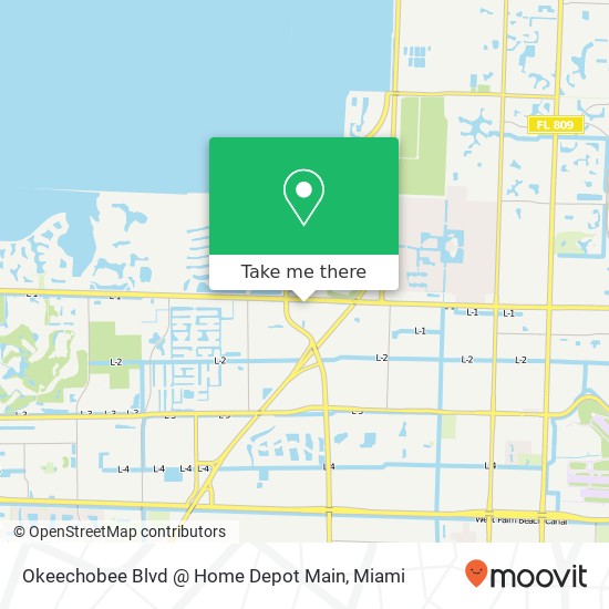 Okeechobee Blvd @ Home Depot Main map