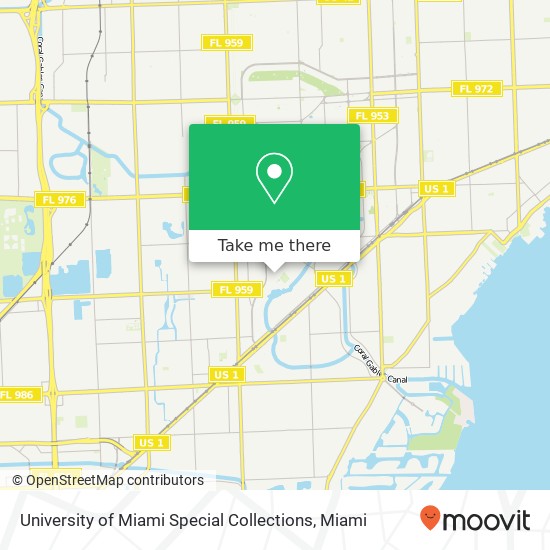 University of Miami Special Collections map