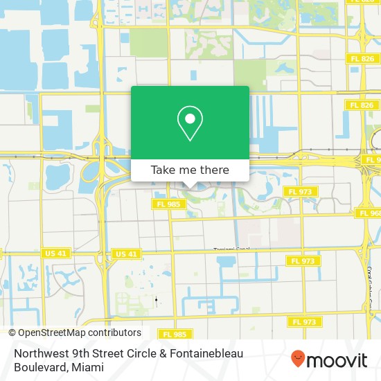 Mapa de Northwest 9th Street Circle & Fontainebleau Boulevard