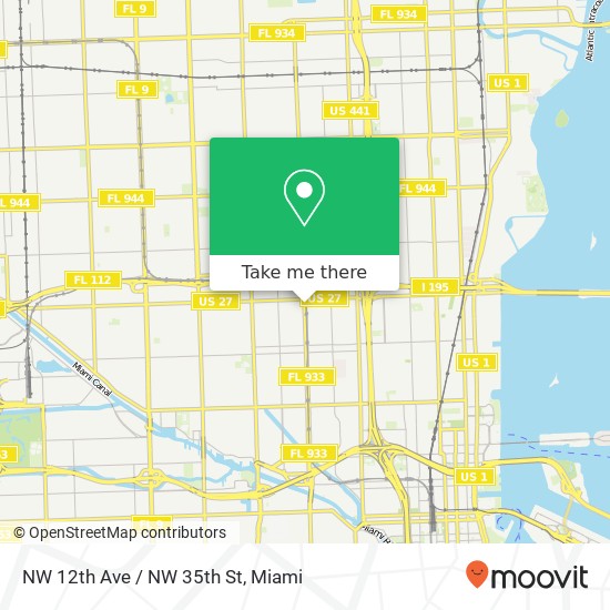 NW 12th Ave / NW 35th St map