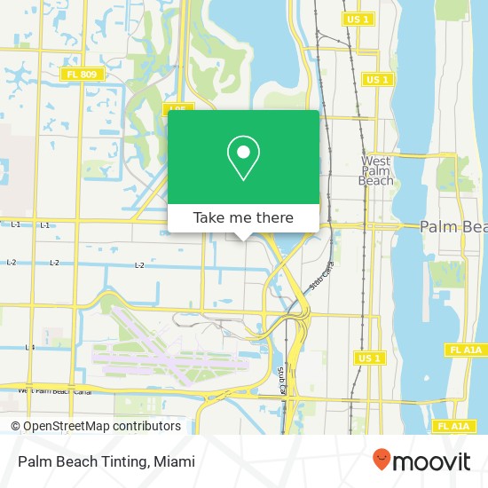 Mapa de Palm Beach Tinting