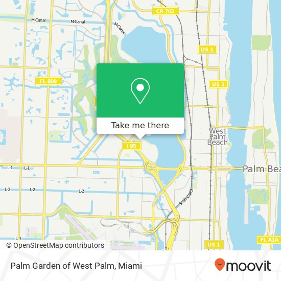 Palm Garden of West Palm map