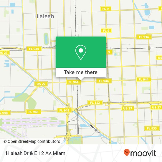 Hialeah Dr & E 12 Av map