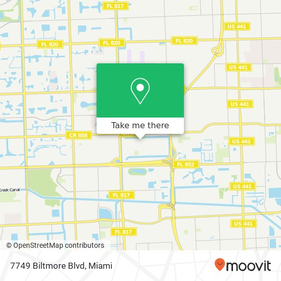 7749 Biltmore Blvd map