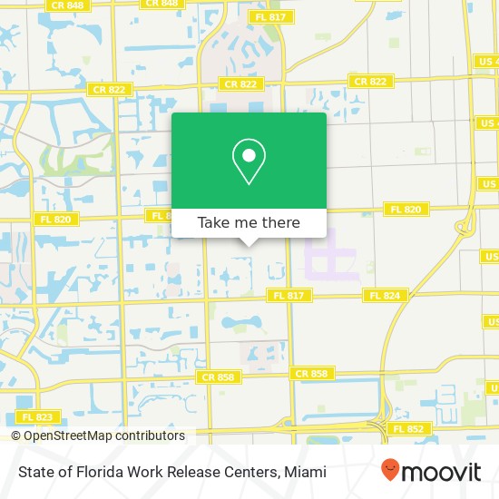 State of Florida Work Release Centers map