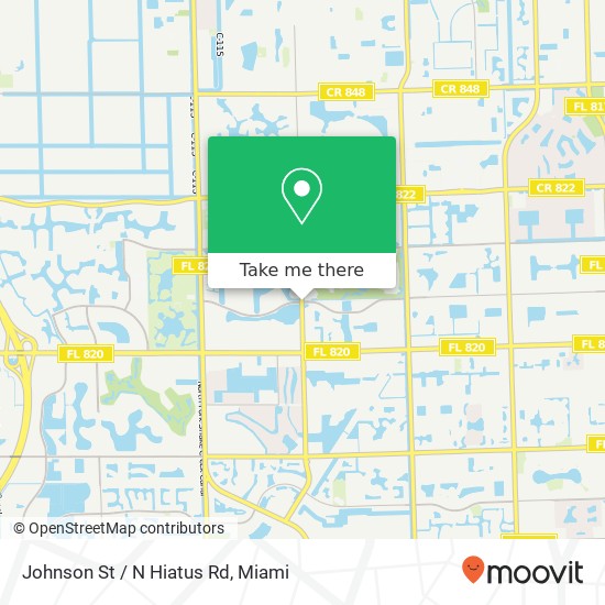 Johnson St / N Hiatus Rd map