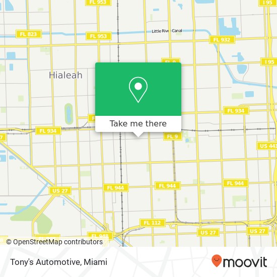 Mapa de Tony's Automotive