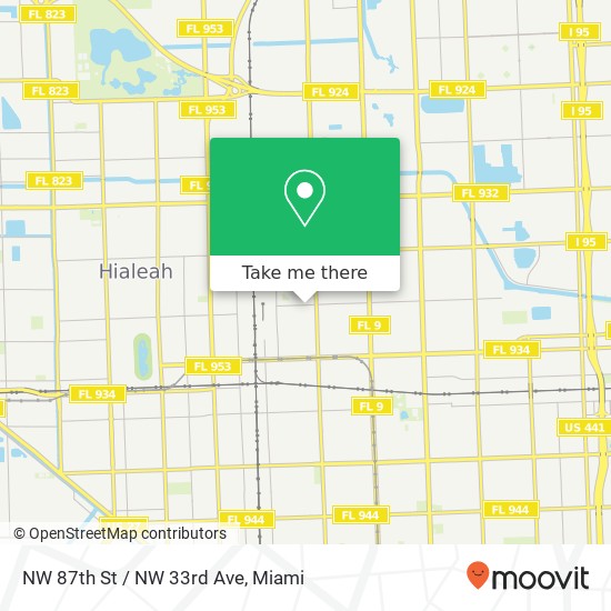 NW 87th St / NW 33rd Ave map
