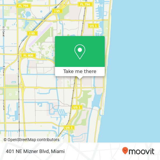 Mapa de 401 NE Mizner Blvd