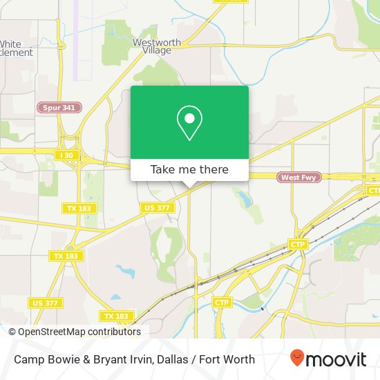 Camp Bowie & Bryant Irvin map