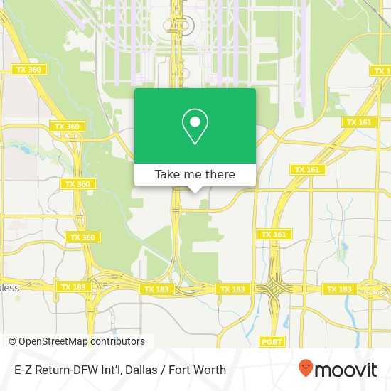 Mapa de E-Z Return-DFW Int'l