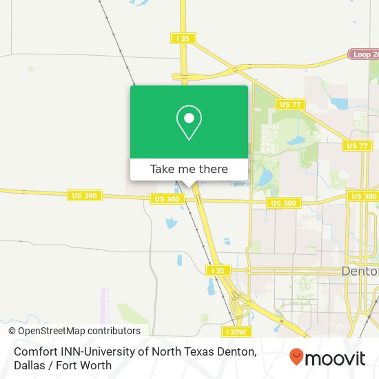 Comfort INN-University of North Texas Denton map