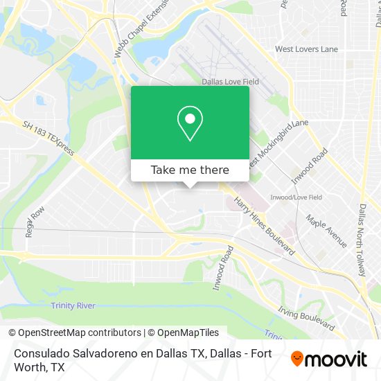 Mapa de Consulado Salvadoreno en Dallas TX