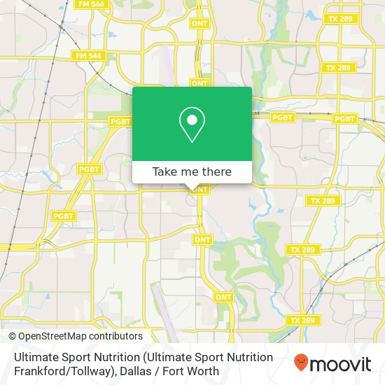 Mapa de Ultimate Sport Nutrition (Ultimate Sport Nutrition Frankford / Tollway)