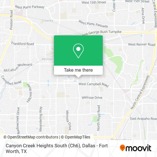 Canyon Creek Heights South (Ch6) map