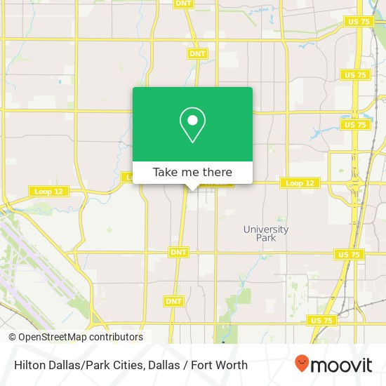 Hilton Dallas/Park Cities map