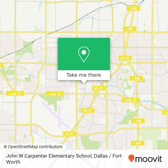 John W Carpenter Elementary School map