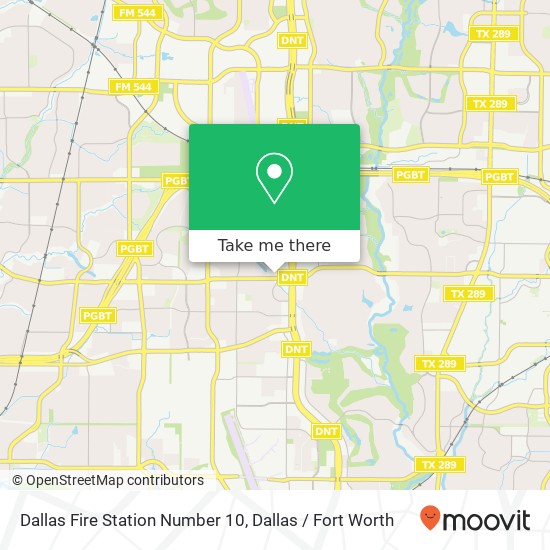 Mapa de Dallas Fire Station Number 10