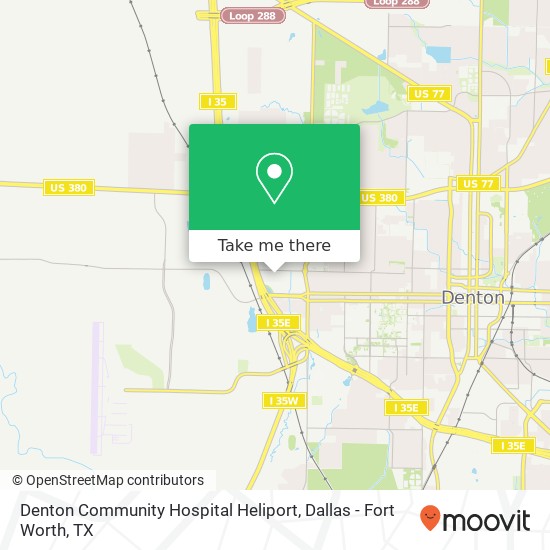 Denton Community Hospital Heliport map