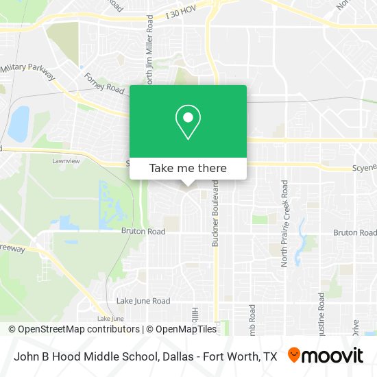 John B Hood Middle School map