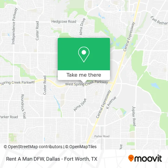 Rent A Man DFW map