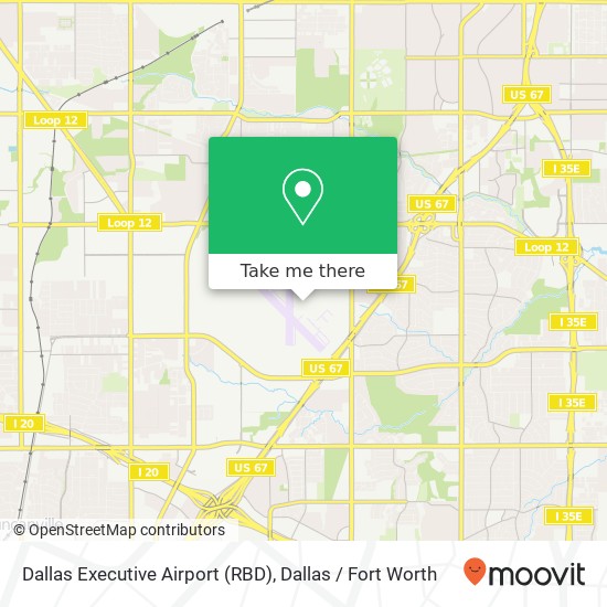 Dallas Executive Airport (RBD) map