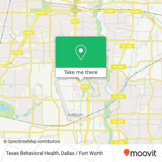 Mapa de Texas Behavioral Health