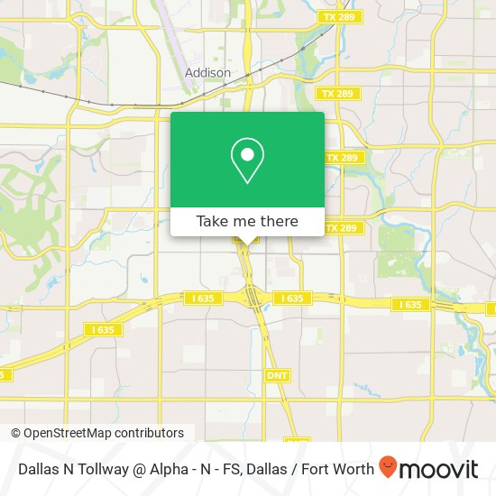Dallas N Tollway @ Alpha - N - FS map