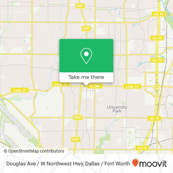 Douglas Ave / W Northwest Hwy map