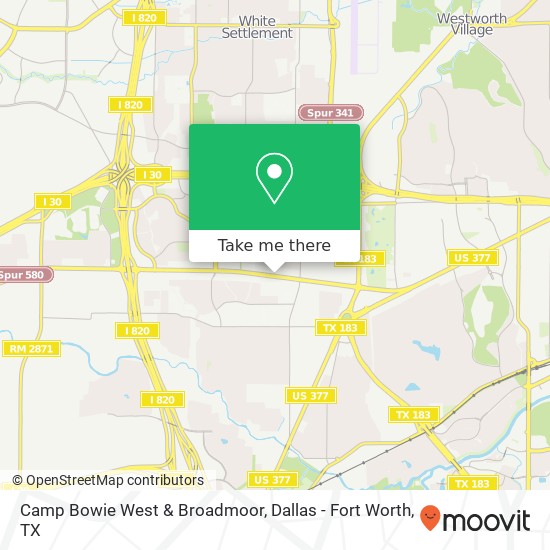 Camp Bowie West & Broadmoor map