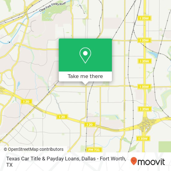 Texas Car Title & Payday Loans map