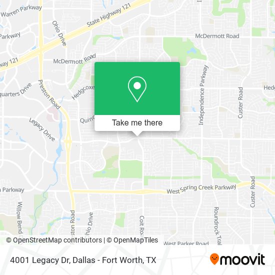 Mapa de 4001 Legacy Dr