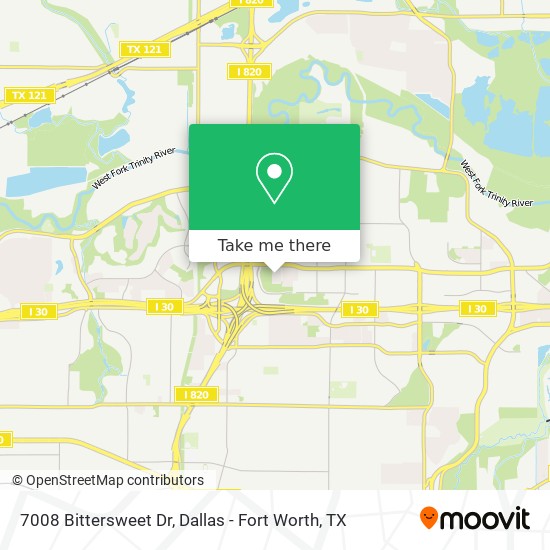 How to get to 7008 Bittersweet Dr in Fort Worth by Bus or Train?