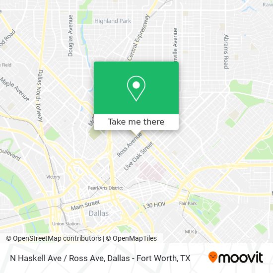 N Haskell Ave / Ross Ave map