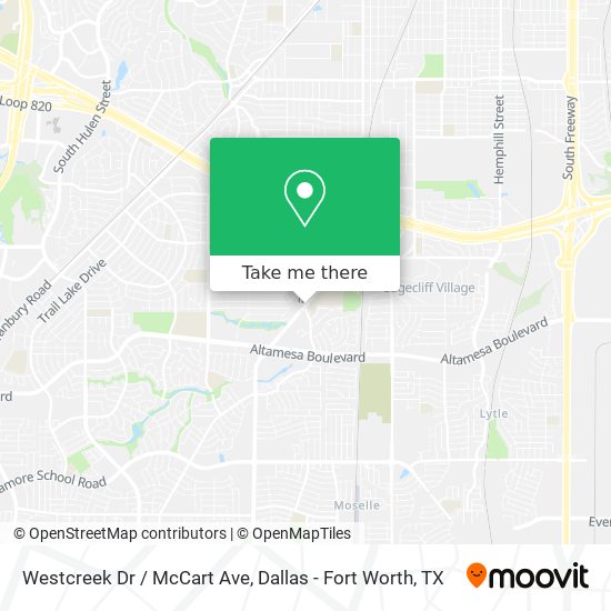 Westcreek Dr / McCart Ave map