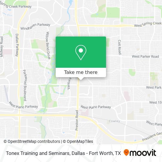 Tonex Training and Seminars map