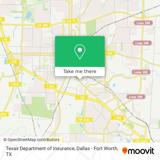 Texas Department of Insurance map