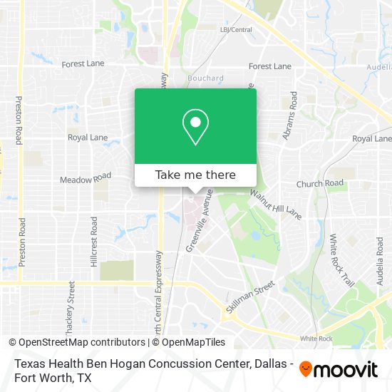 Texas Health Ben Hogan Concussion Center map