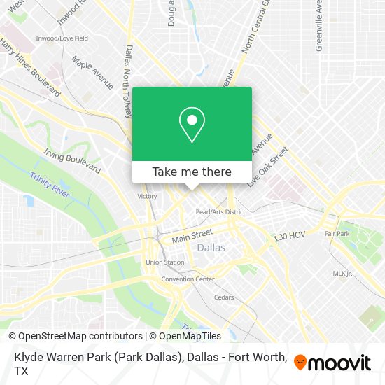 Klyde Warren Park (Park Dallas) map