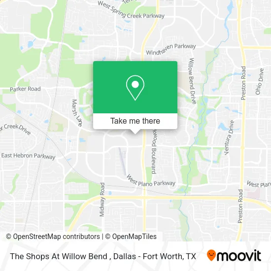 The Shops At Willow Bend map