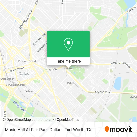 Music Hall At Fair Park map